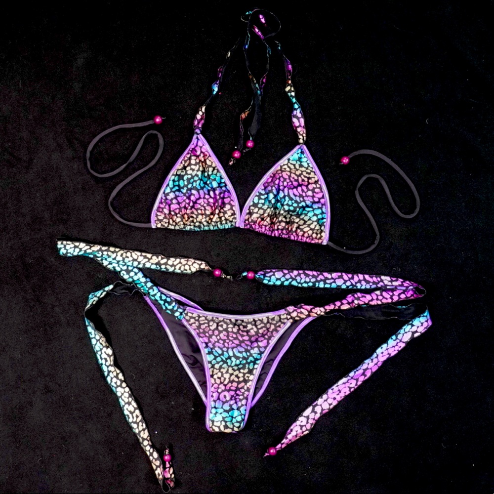 Colorful Animal Print Two Piece Bikini